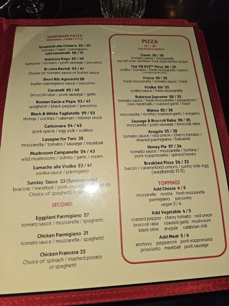 Rubirosa Menu - Image 2
