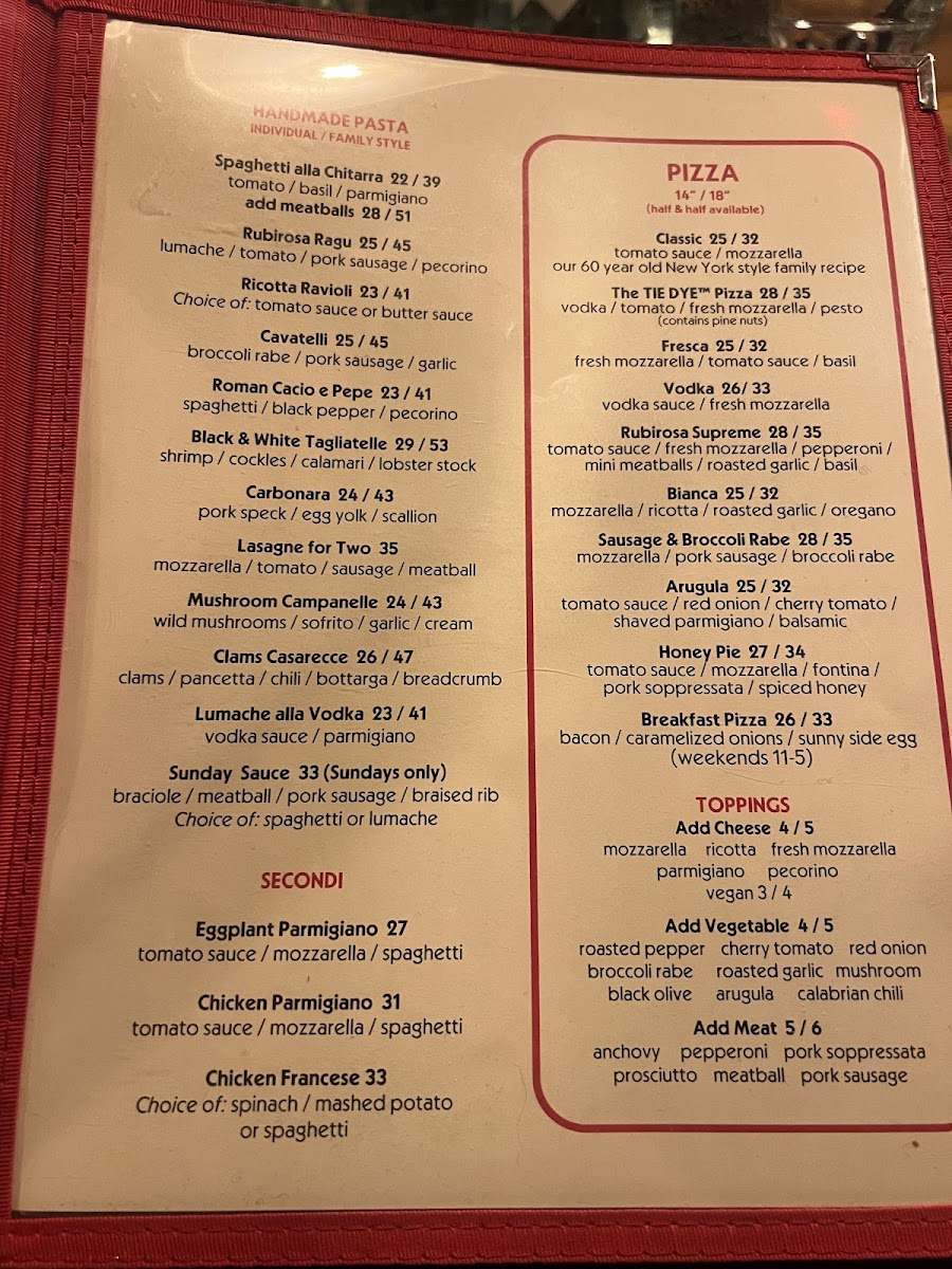 Rubirosa Menu - Image 6